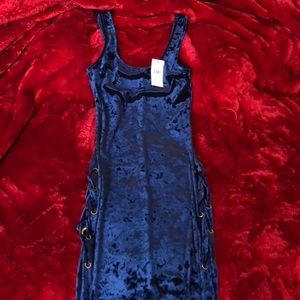 Blue velvet dress